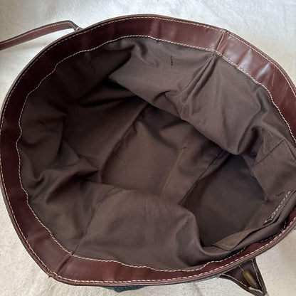 FENDI Hand Bag Tote Purse Denim Belt Authentic