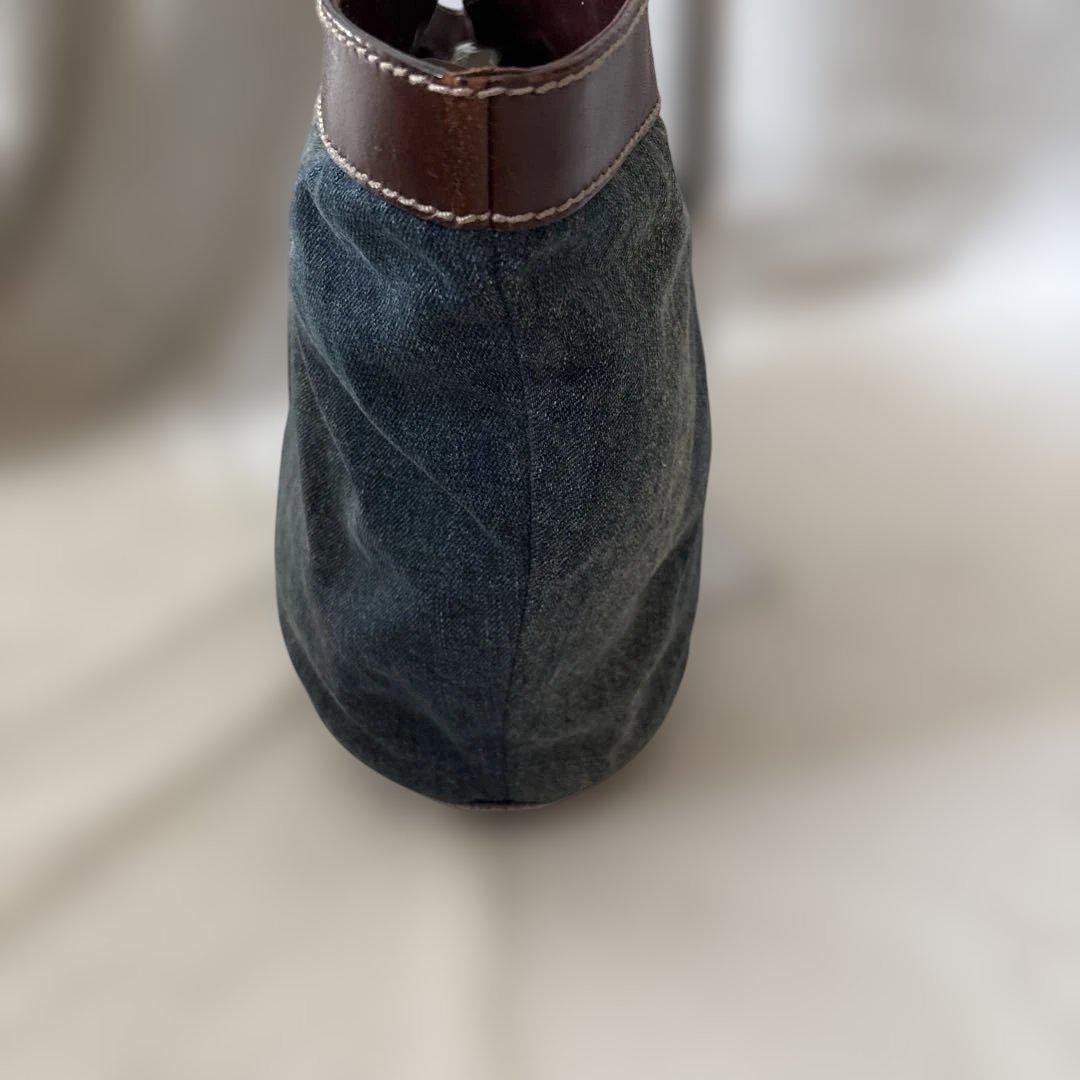 FENDI Hand Bag Tote Purse Denim Belt Authentic