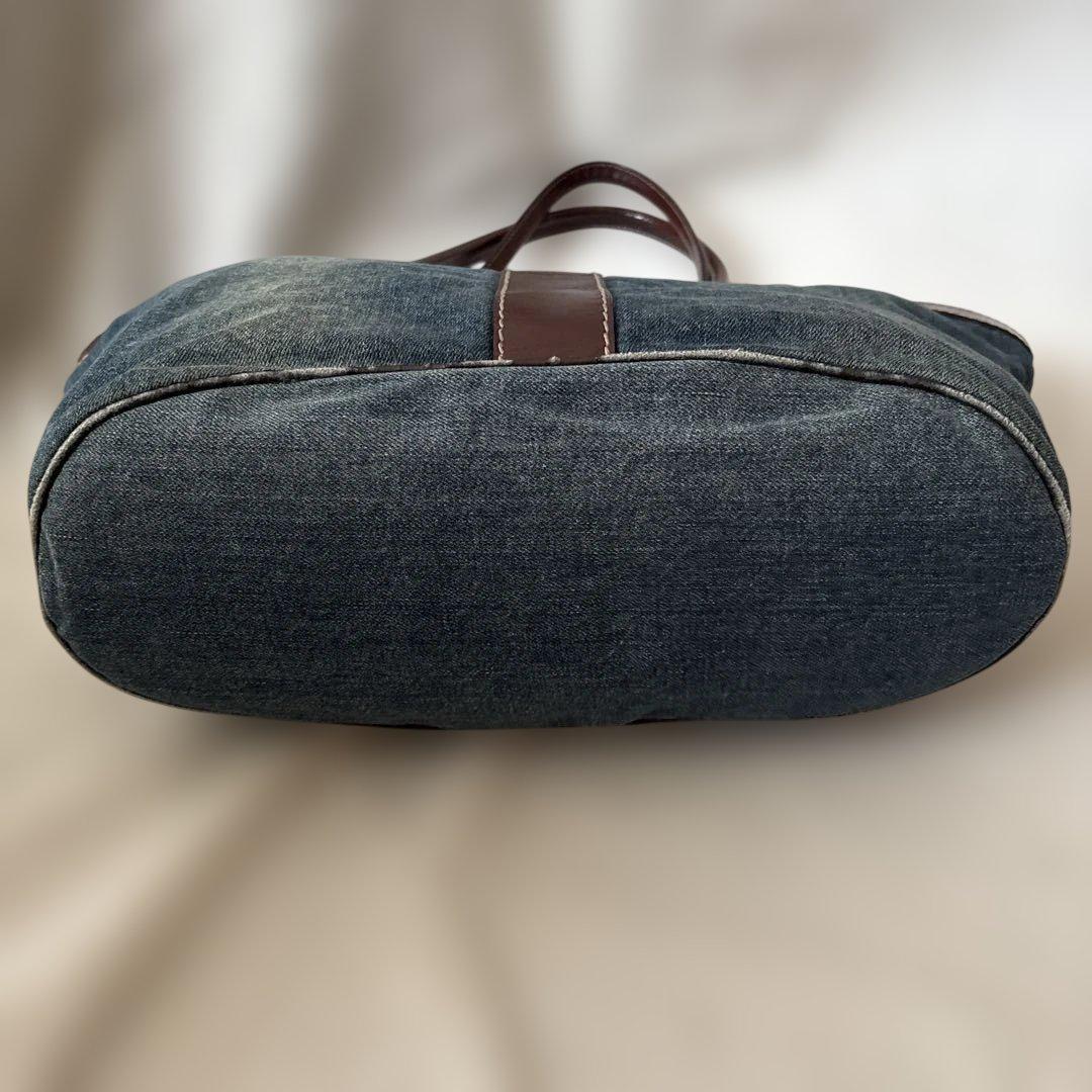FENDI Hand Bag Tote Purse Denim Belt Authentic