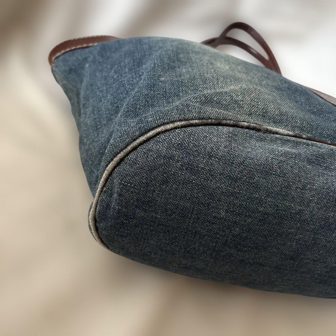 FENDI Hand Bag Tote Purse Denim Belt Authentic