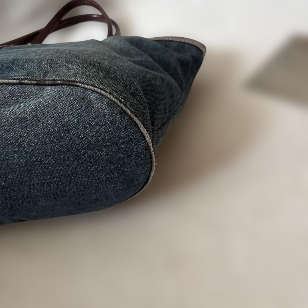 FENDI Hand Bag Tote Purse Denim Belt Authentic