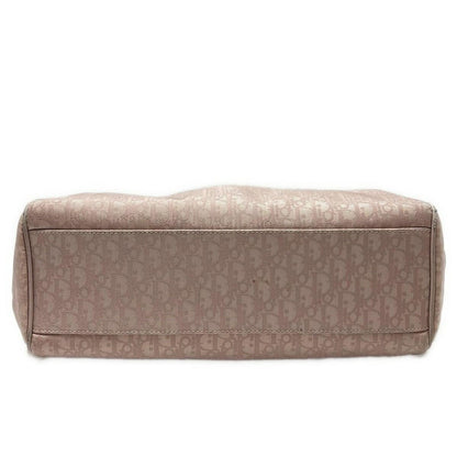 Christian Dior Hand Bag Tote Purse Nylon Leather Pink Authentic