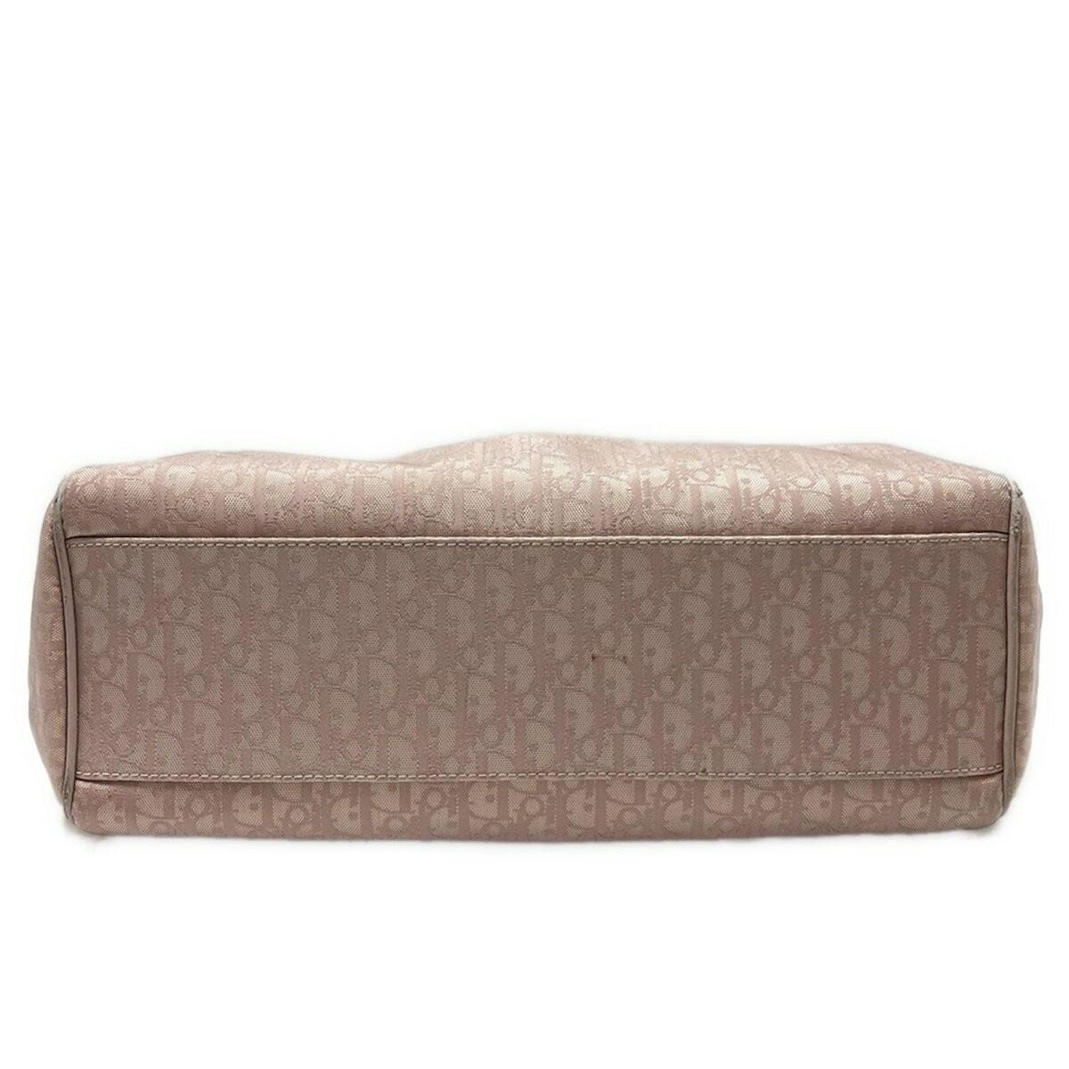 Christian Dior Hand Bag Tote Purse Nylon Leather Pink Authentic