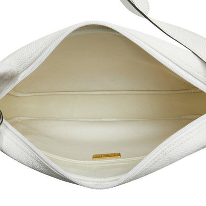 Christian Dior Shoulder Bag Purse Logo Leather White Authentic