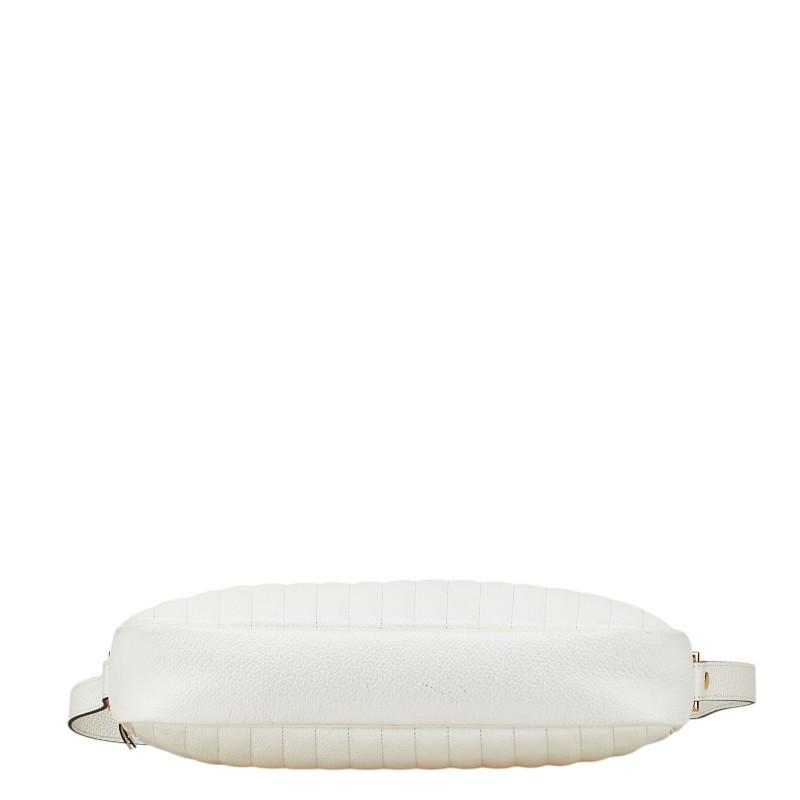 Christian Dior Shoulder Bag Purse Logo Leather White Authentic