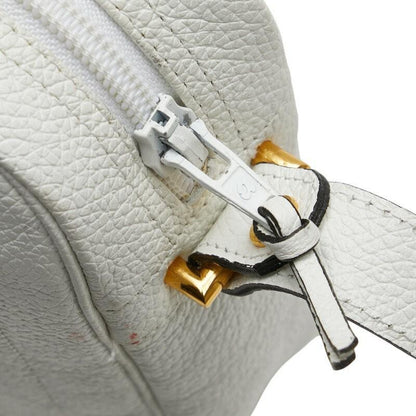 Christian Dior Shoulder Bag Purse Logo Leather White Authentic