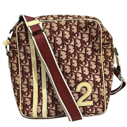 Christian Dior Shoulder Bag Purse Trotter No.2 PVC Leather Red White Authentic