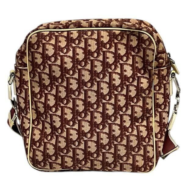 Christian Dior Shoulder Bag Purse Trotter No.2 PVC Leather Red White Authentic