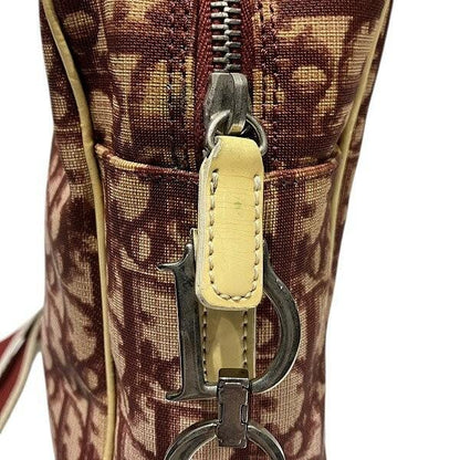 Christian Dior Shoulder Bag Purse Trotter No.2 PVC Leather Red White Authentic