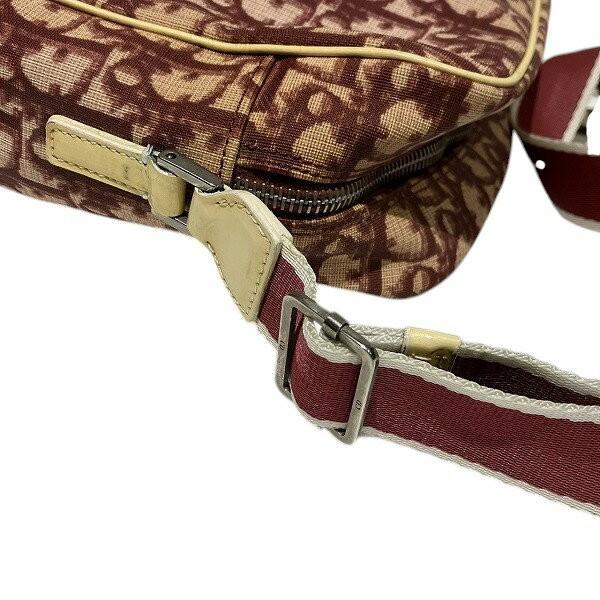 Christian Dior Shoulder Bag Purse Trotter No.2 PVC Leather Red White Authentic