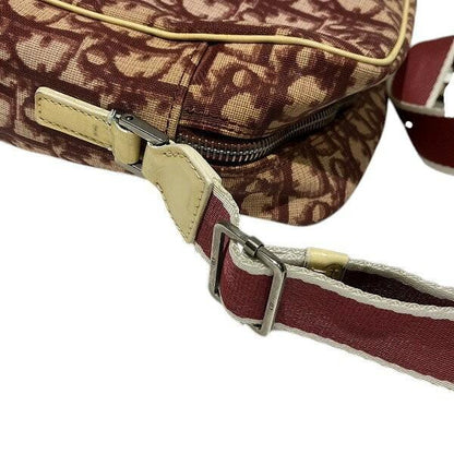 Christian Dior Shoulder Bag Purse Trotter No.2 PVC Leather Red White Authentic
