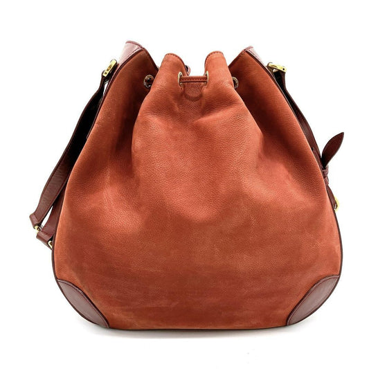 GUCCI Shoulder Bag Purse Suede Leather Red Authentic