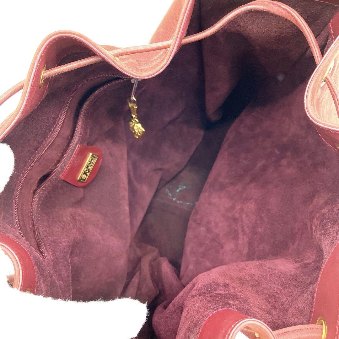 GUCCI Shoulder Bag Purse Suede Leather Red Authentic