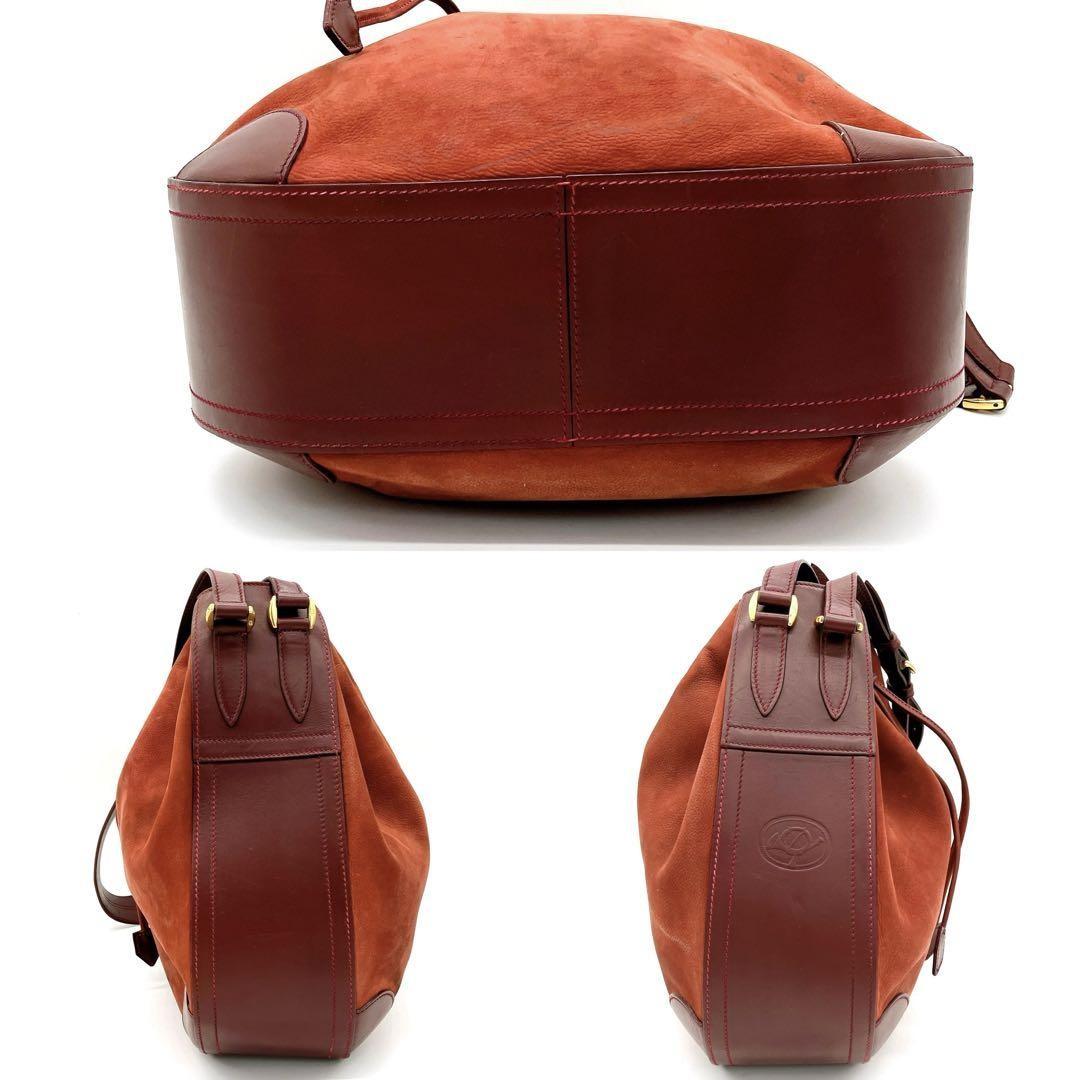 GUCCI Shoulder Bag Purse Suede Leather Red Authentic