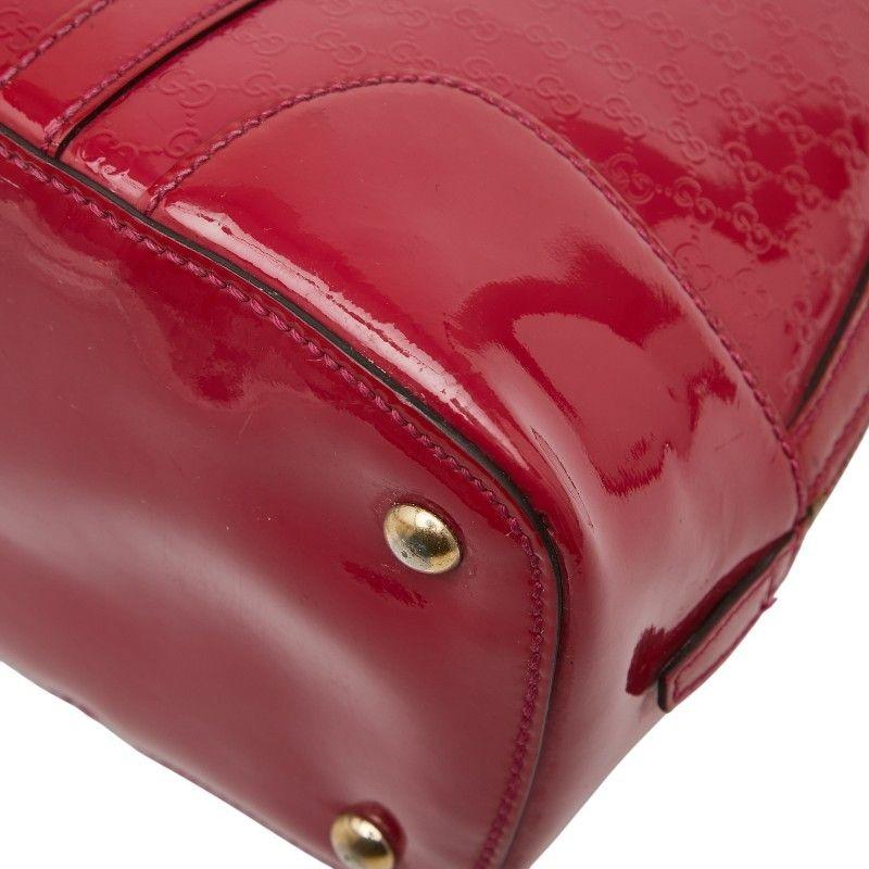 GUCCI Hand Bag Tote Purse Micro GG Patent Leather Pink Authentic