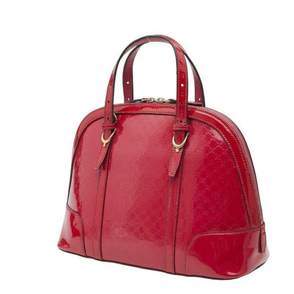 GUCCI Hand Bag Tote Purse Micro GG Patent Leather Pink Authentic