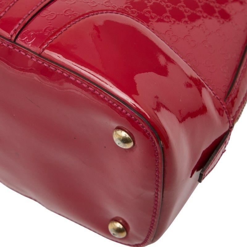 GUCCI Hand Bag Tote Purse Micro GG Patent Leather Pink Authentic