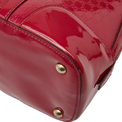 GUCCI Hand Bag Tote Purse Micro GG Patent Leather Pink Authentic