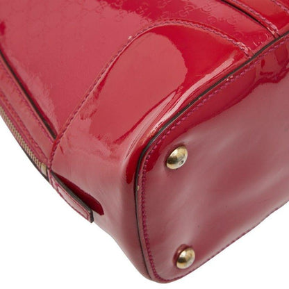 GUCCI Hand Bag Tote Purse Micro GG Patent Leather Pink Authentic