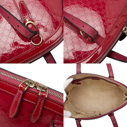 GUCCI Hand Bag Tote Purse Micro GG Patent Leather Pink Authentic