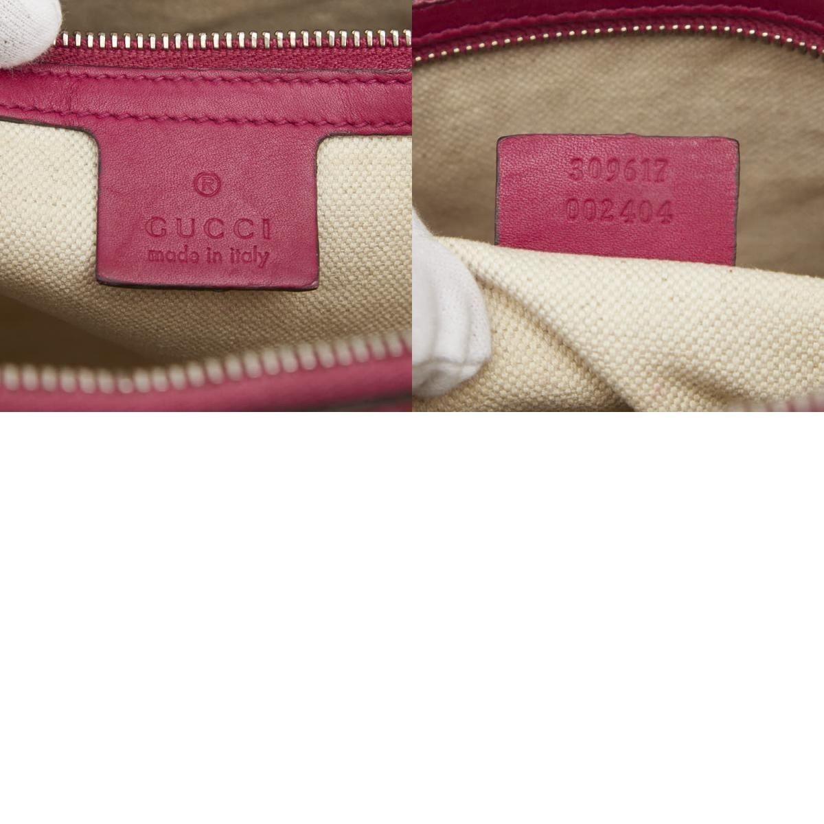 GUCCI Hand Bag Tote Purse Micro GG Patent Leather Pink Authentic