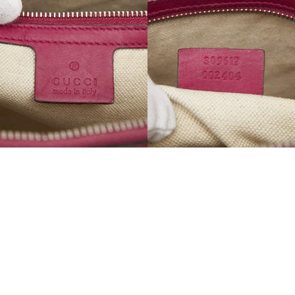 GUCCI Hand Bag Tote Purse Micro GG Patent Leather Pink Authentic