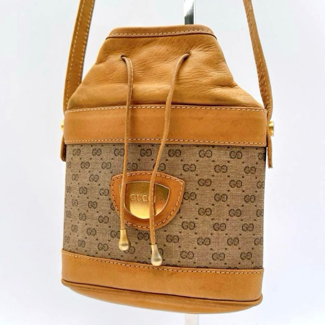 GUCCI Shoulder Bag Purse Micro GG PVC Leather Authentic