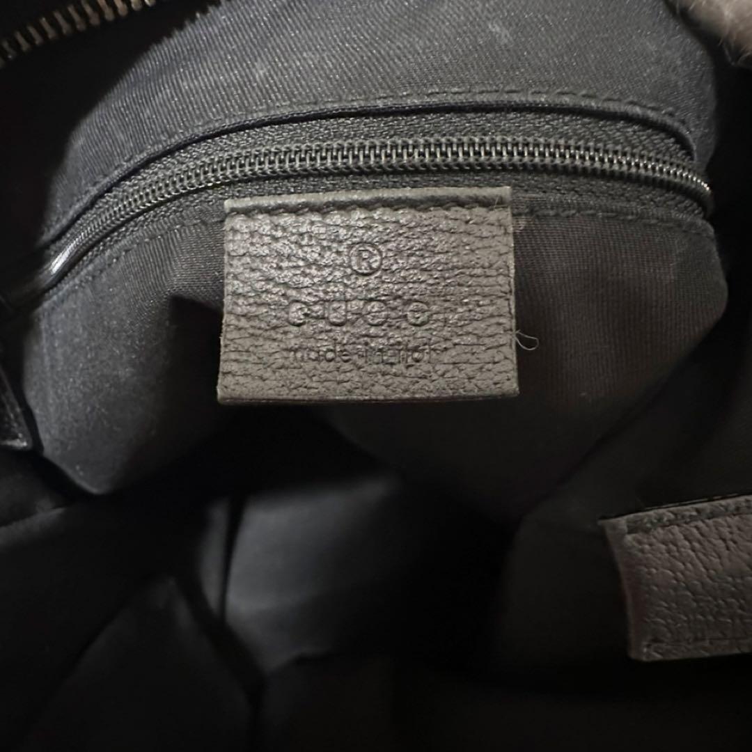 GUCCI Shoulder Bag Purse OLD GG Leather Black Authentic