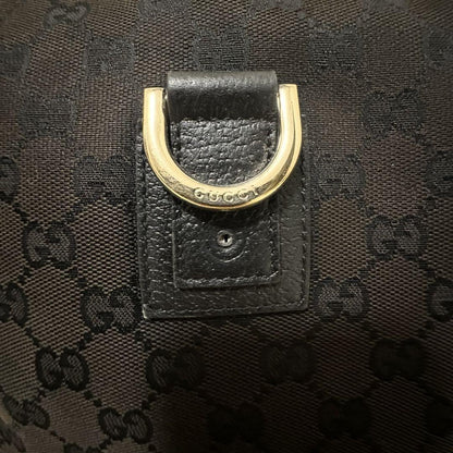 GUCCI Shoulder Bag Purse OLD GG Leather Black Authentic