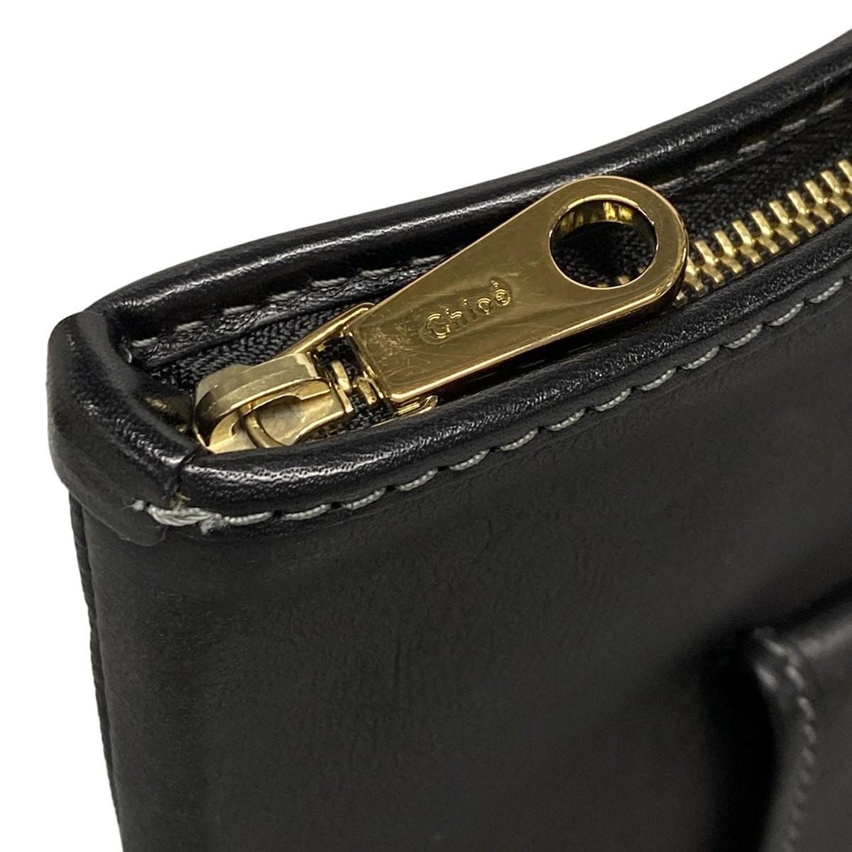 Chloe Hand Bag Tote Purse Leather Black Authentic