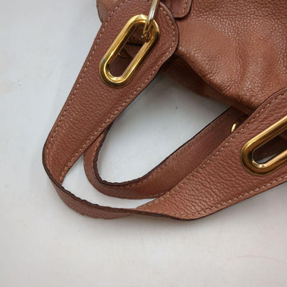 Chloe Hand Bag Tote Purse Paraty Brown Authentic