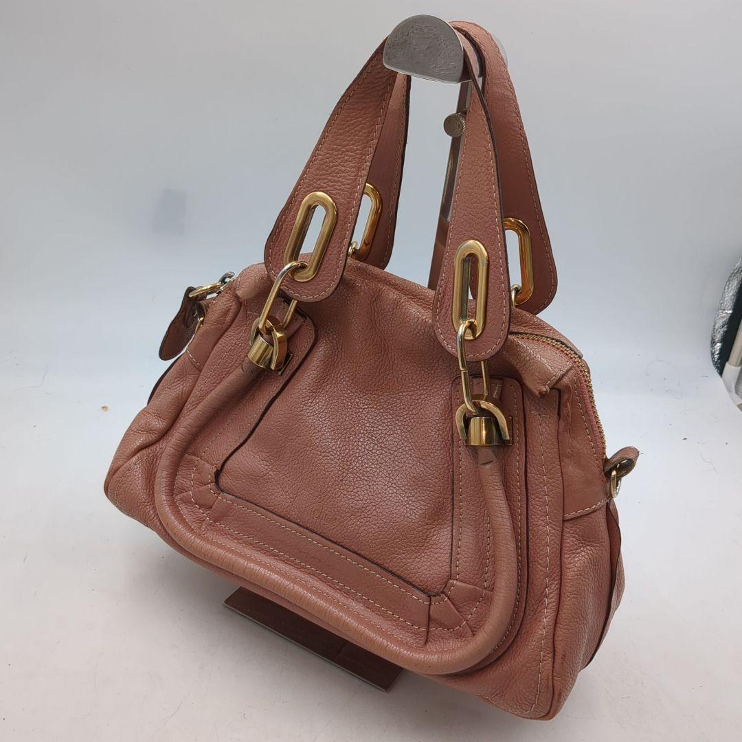 Chloe Hand Bag Tote Purse Paraty Brown Authentic