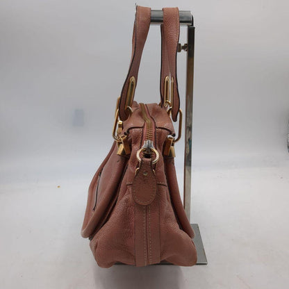 Chloe Hand Bag Tote Purse Paraty Brown Authentic