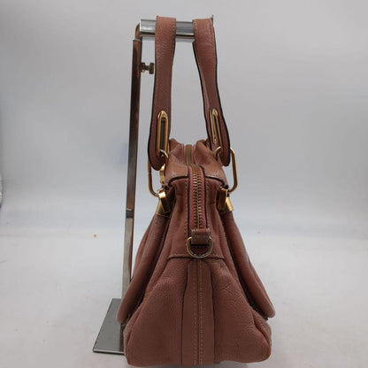 Chloe Hand Bag Tote Purse Paraty Brown Authentic