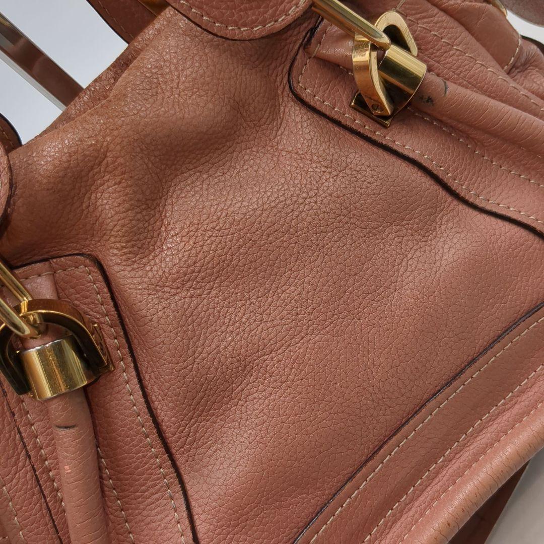 Chloe Hand Bag Tote Purse Paraty Brown Authentic