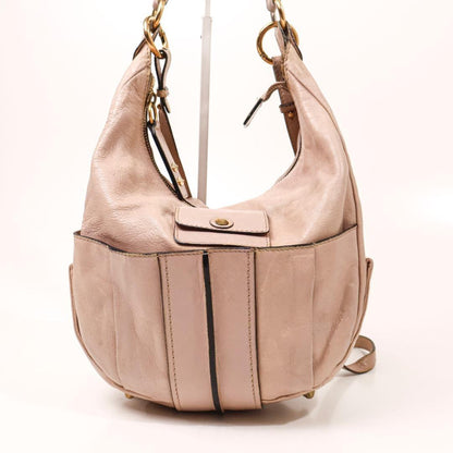 Chloe Hand Shoulder Bag Tote Purse 2way Leather Smoky Pink Authentic