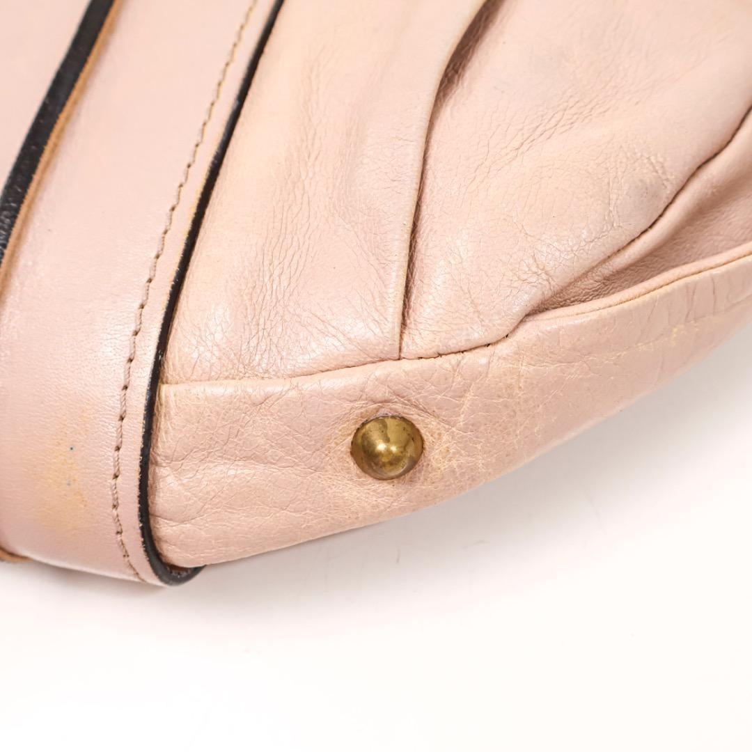 Chloe Hand Shoulder Bag Tote Purse 2way Leather Smoky Pink Authentic