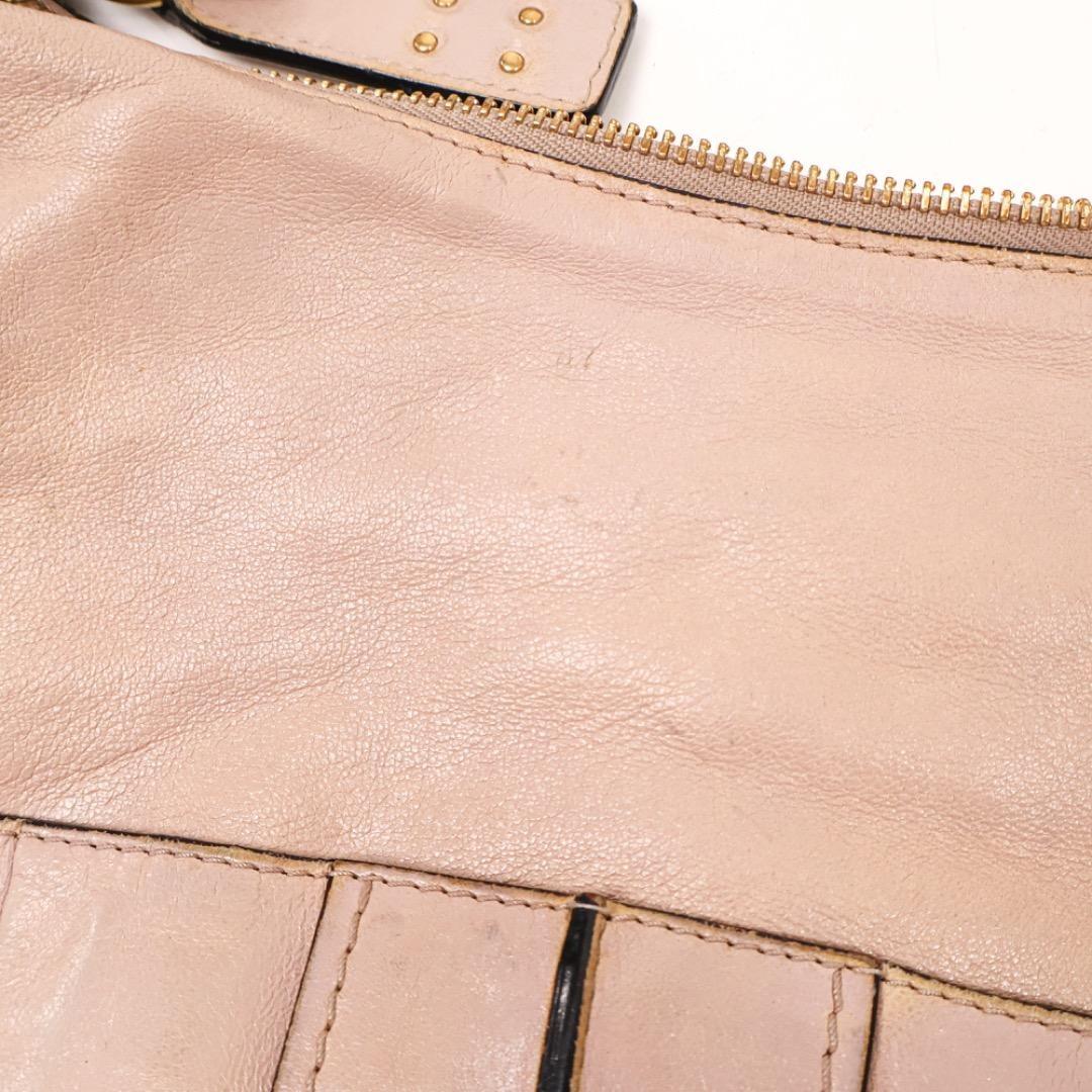 Chloe Hand Shoulder Bag Tote Purse 2way Leather Smoky Pink Authentic