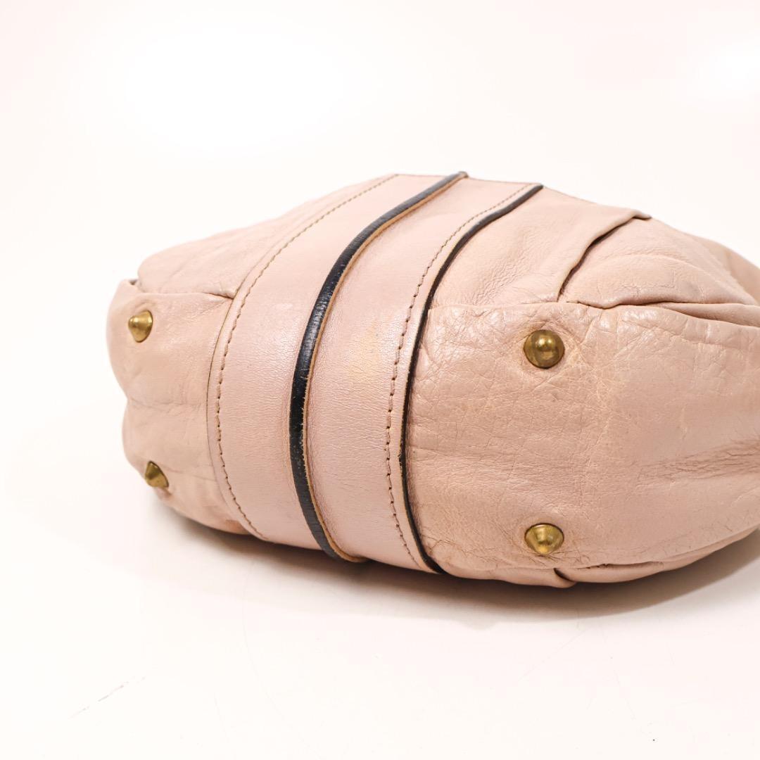 Chloe Hand Shoulder Bag Tote Purse 2way Leather Smoky Pink Authentic