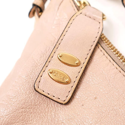 Chloe Hand Shoulder Bag Tote Purse 2way Leather Smoky Pink Authentic