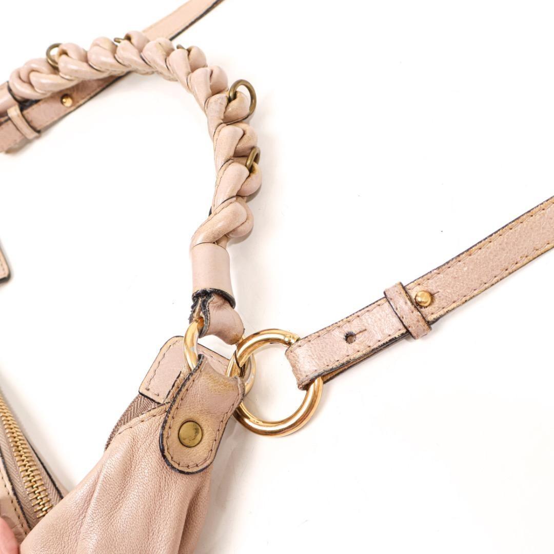 Chloe Hand Shoulder Bag Tote Purse 2way Leather Smoky Pink Authentic