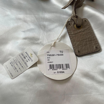 Chloe Hand Bag Tote Purse Tracy Leather Beige Gold Authentic