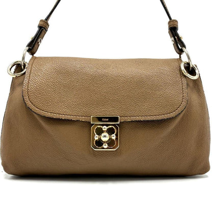Chloe Hand Shoulder Bag Tote Purse 2way Elsie Leather Beige Authentic