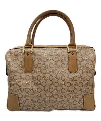 CELINE diffusion Boston Bag Hand Tote Purse C Macadam Beige Authentic