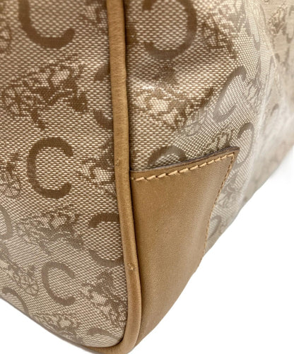 CELINE diffusion Boston Bag Hand Tote Purse C Macadam Beige Authentic