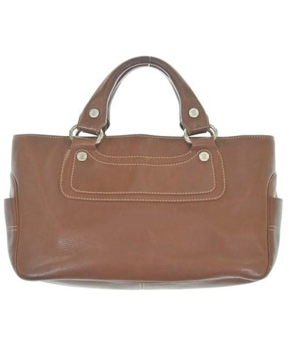 CELINE Hand Bag Tote Purse Boogie Leather Brown Authentic