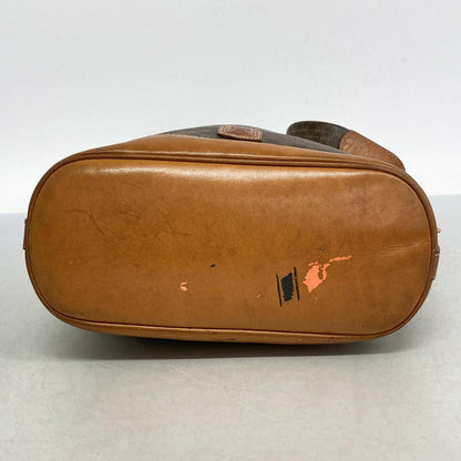 CELINE Shoulder Bag Purse Macadam PVC Brown Authentic