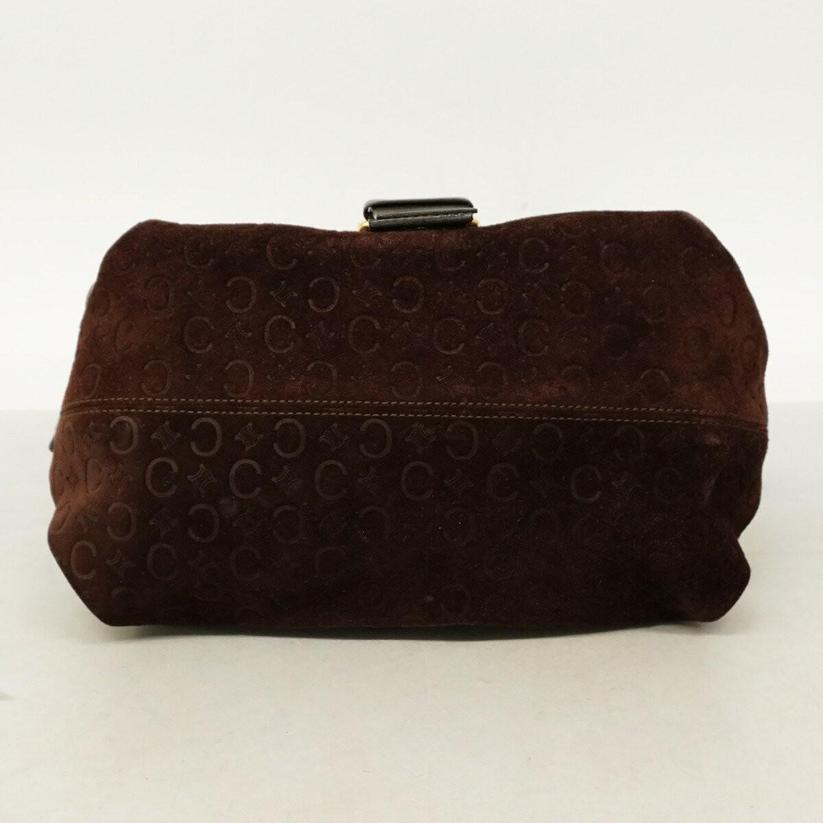 CELINE Shoulder Bag Purse C Macadam Suede Brown Authentic