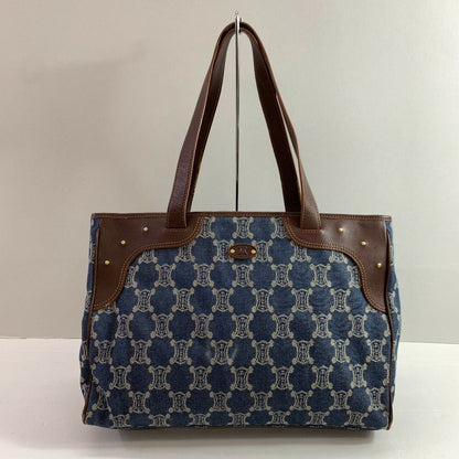 CELINE Hand Bag Tote Purse Macadam Old Denim Authentic