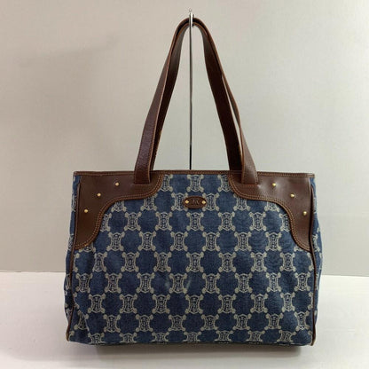 CELINE Hand Bag Tote Purse Macadam Old Denim Authentic